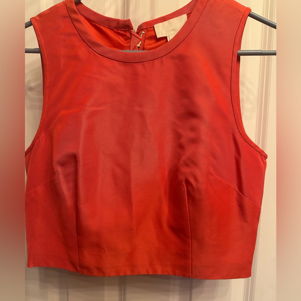 J. Crew bright coral cropped dress tank, size 6. - Picture 2 of 4